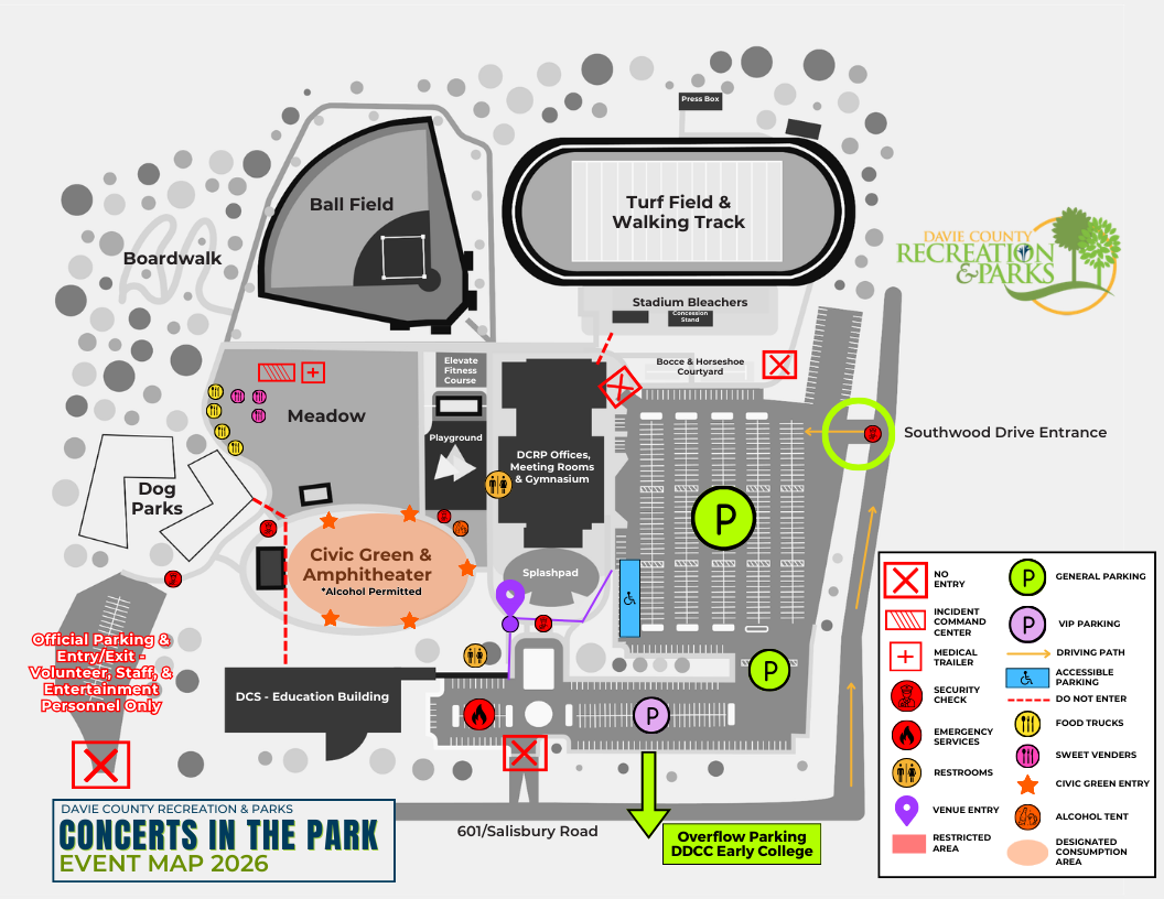 DCRP Concerts in the Park Series Map 2026