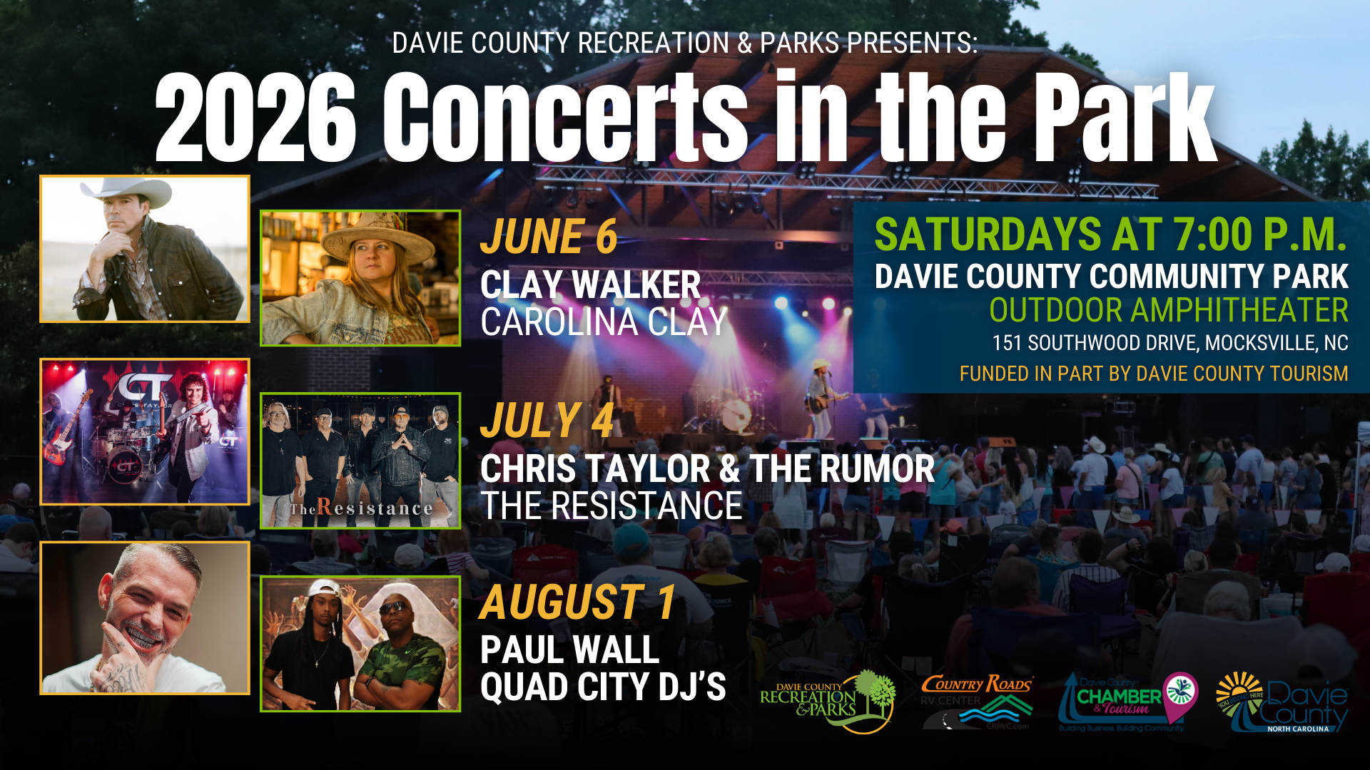 2026 Concert in the Park Lineup with dates and event details